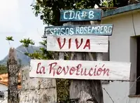 A sign hanging from a tree annoncing a neighborhood CDR.