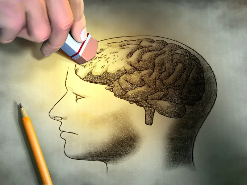 Illustration of brain being erased, symbolizing indoctrination