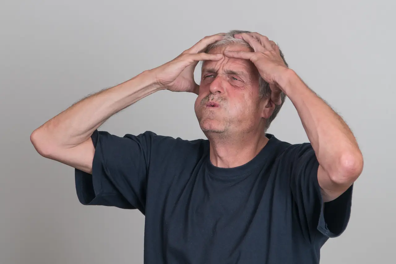 Man showing surprise.
